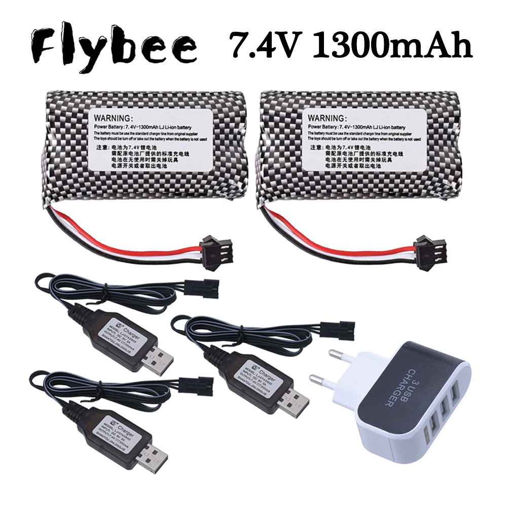 Lipo Battery Charger - 7.4V 1300Mah Li-Ion Batterij SM-3P Stekker