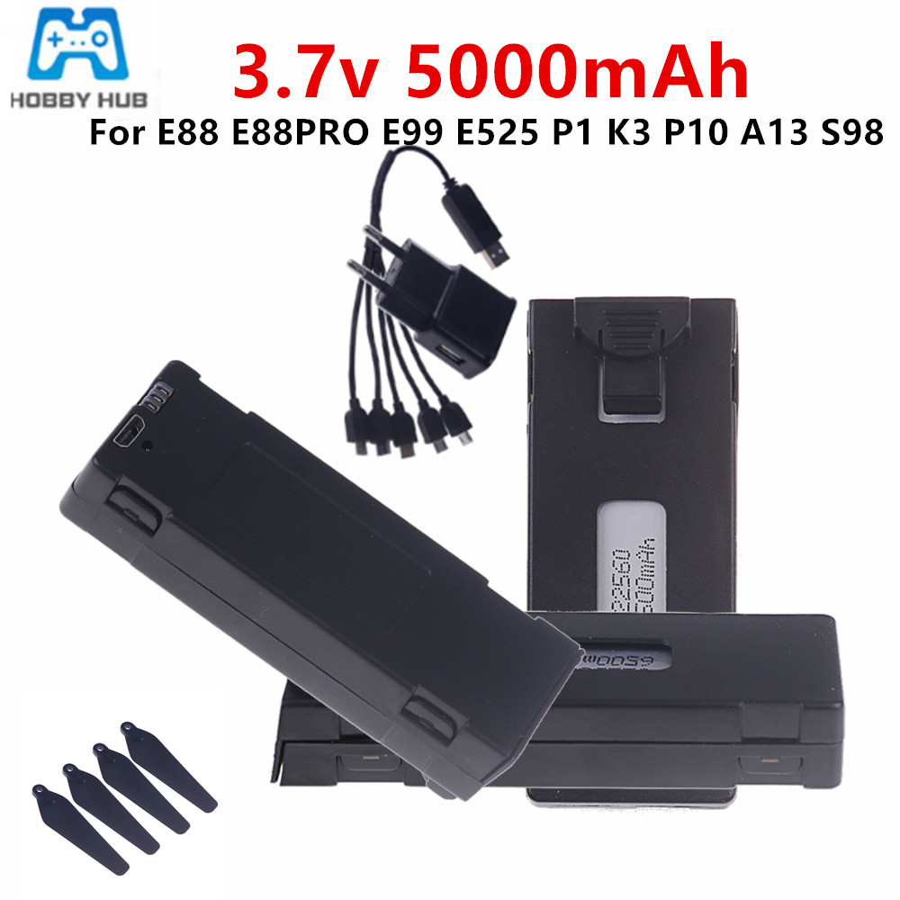 Drone Rc E88 Pro - 3.7V E88 5000mAh Oplaadbare Li-Ion Batterij