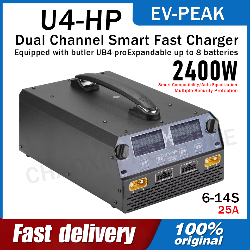 Lipo Battery Charger - EV-PEAK U4-HP Dual Channel 2500W 25A