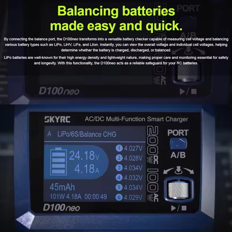 SkyRC D100neo Smart Lipo-oplad - Lipo Battery Charger recensie en prijs