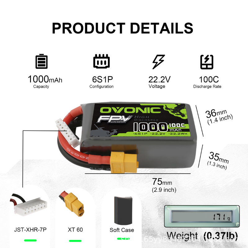 2 Stuks OVONIC 1000mAh 100C 22 - Drone Zll Rc recensie en prijs