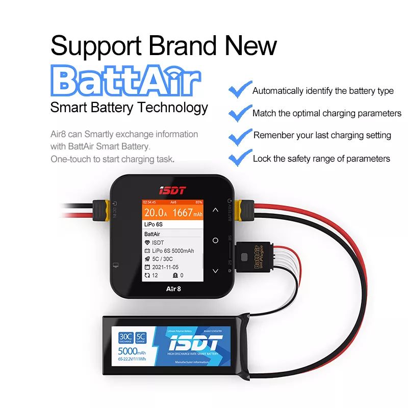 ISDT Air8 500W 20A Lipo Balanc - Lipo Battery Charger recensie en prijs