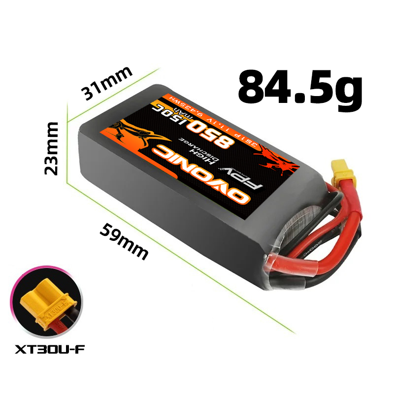 OVONIC 850mAh 11.1V 95C Lipo B - Drone Zll Rc recensie en prijs
